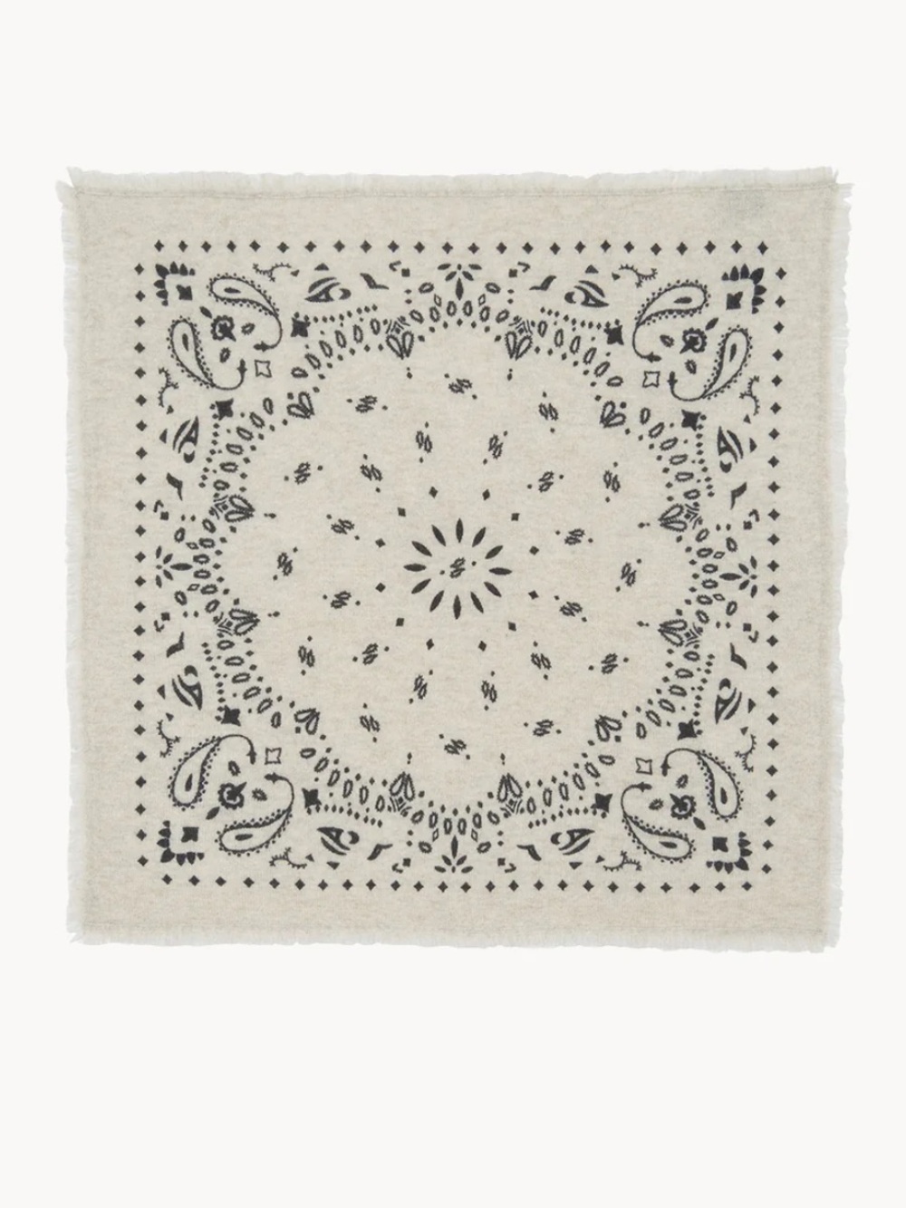 KUJTEN small cashmere bandana - Cream & Black NWT